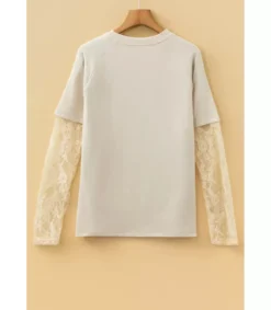 Beige 2in1 paita pitsihihoilla