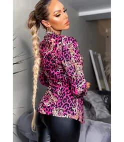 CW Asia pinkki leoprinttikuvioinen bleiseri