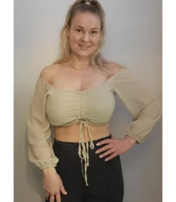 CW Cirilla beige off-shoulder latinapaita