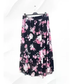 EF musta kukkakuvioinen maksihame (plus size)