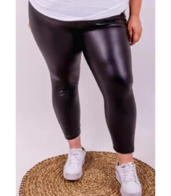 EF mustat wetlook leggingsit (plus size)