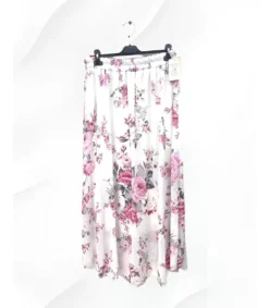 EF valkoinen kukkakuvioinen maksihame (plus size)