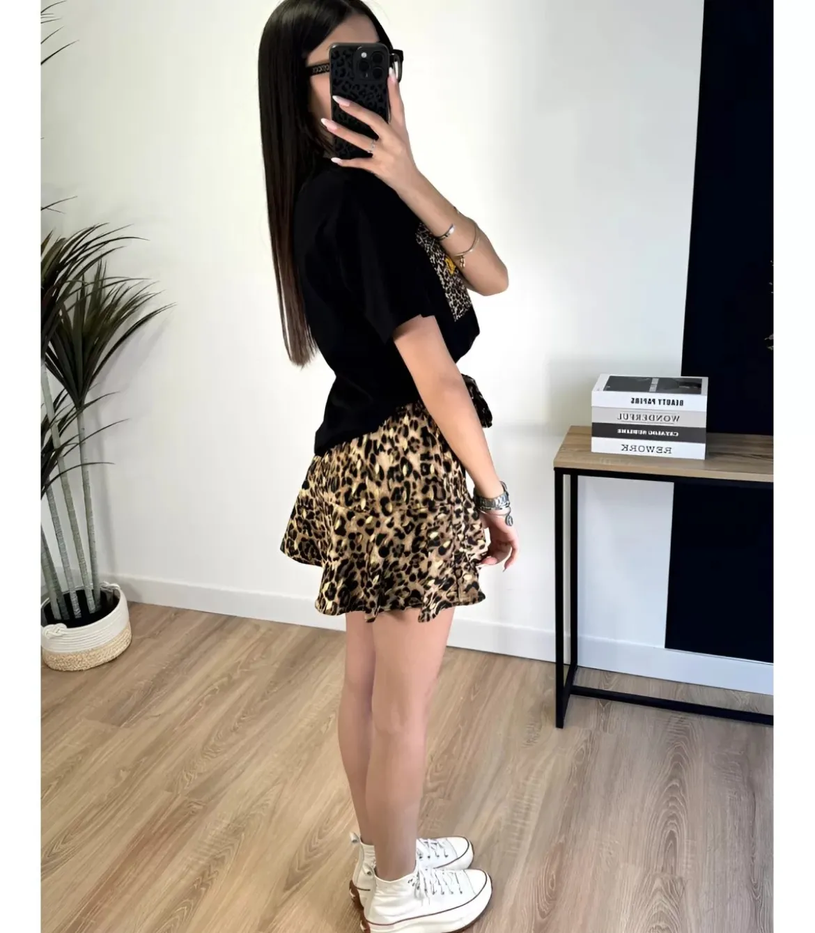 Elena Z leopardikuvioinen shortsihame