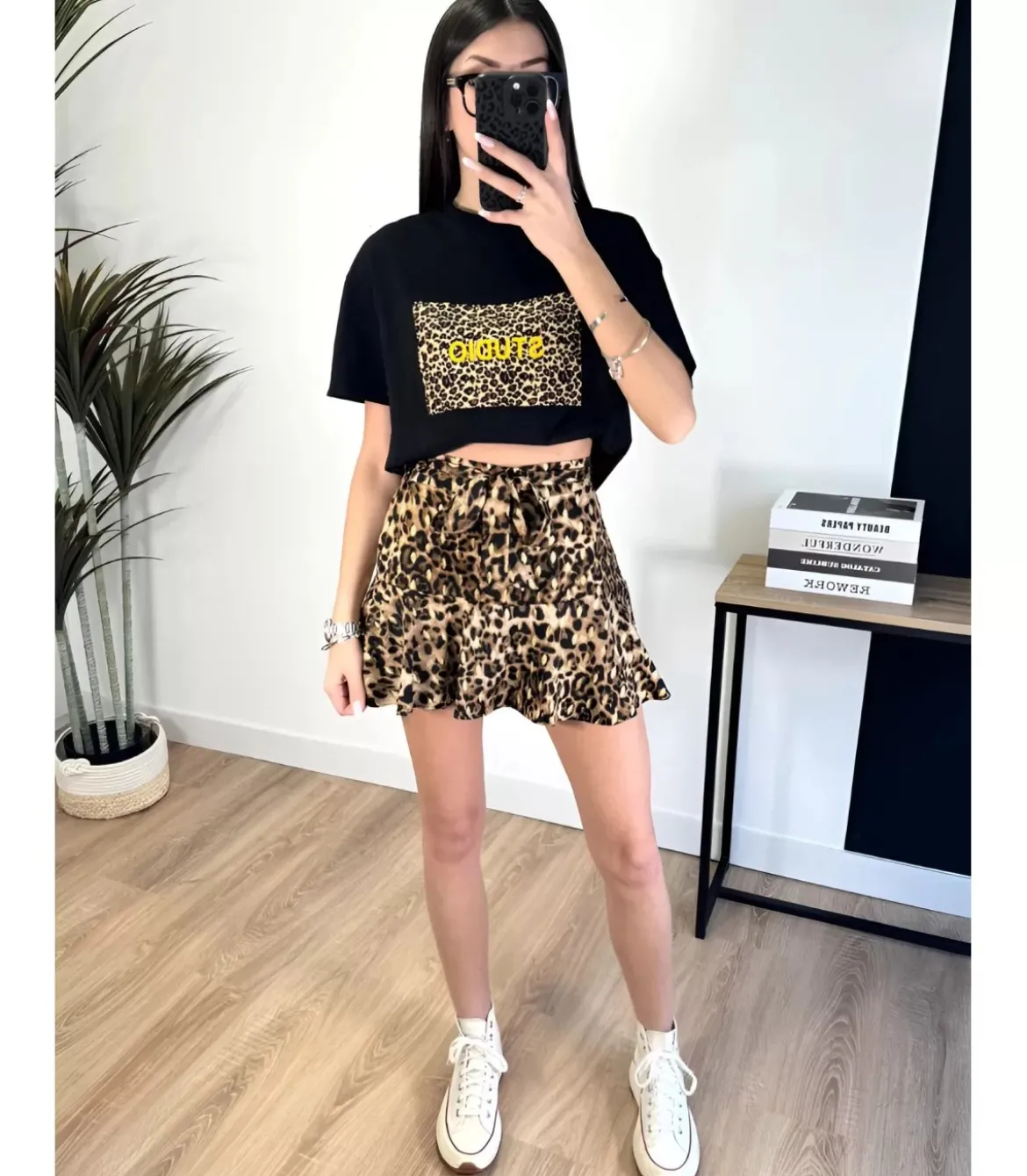 Elena Z leopardikuvioinen shortsihame
