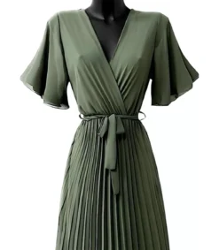 Elle Style Alita khaki pitkä vekkimekko vyöllä