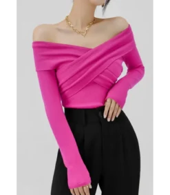 Elle Style Fanny pinkki pitkähihainen paita