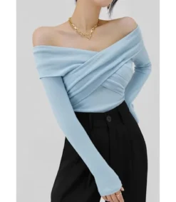 Elle Style Fanny vaaleansininen pitkähihainen paita