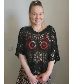 Elle Style Hena musta virkattu paita