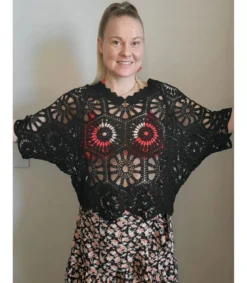 Elle Style Hena musta virkattu paita
