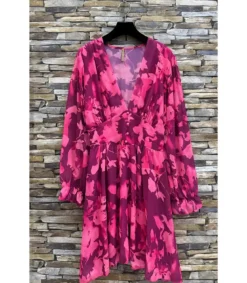 Elle Style Juliette mauve kukkakuvioinen mekko helminapeilla