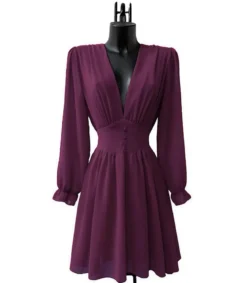 Elle Style Juliette mauve mekko helminapeilla