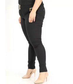 Girl Vivi mustat jeggingsit vetoketjuilla (plus size)