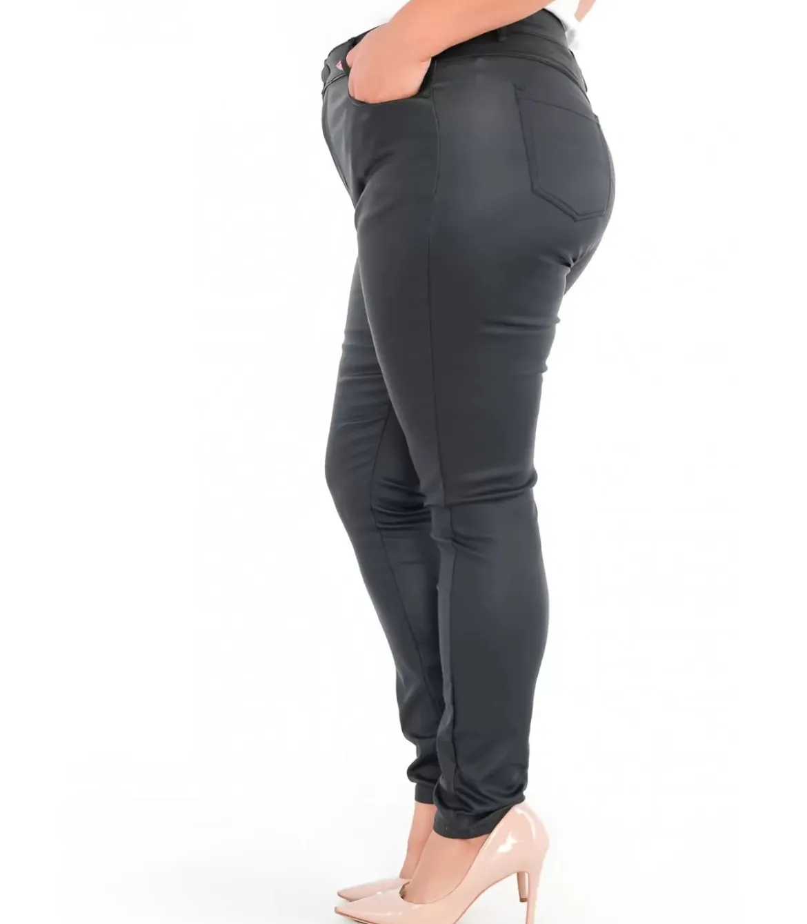 G-smack mustat tekonahkahousut (plus size)