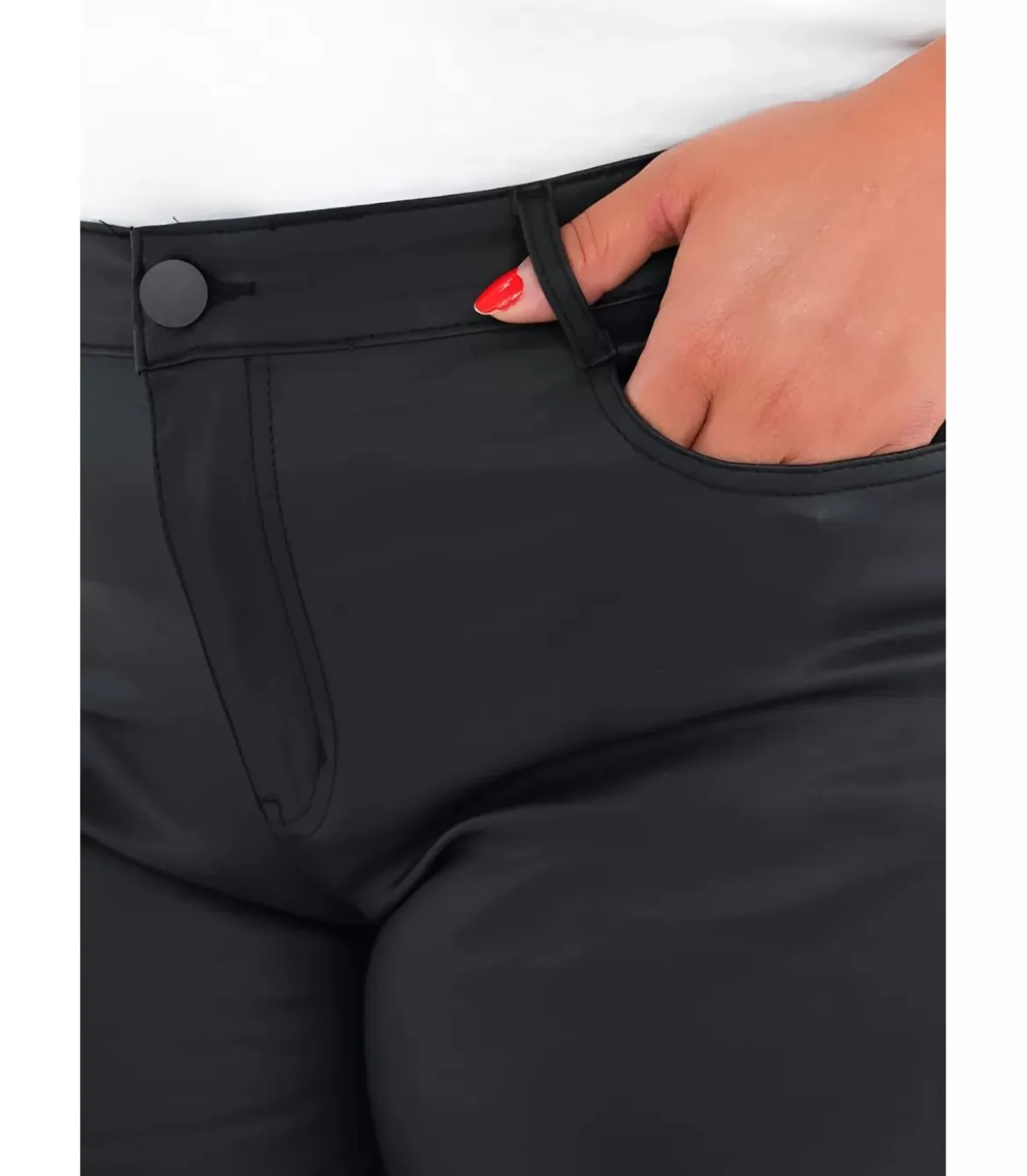 G-smack mustat tekonahkahousut (plus size)