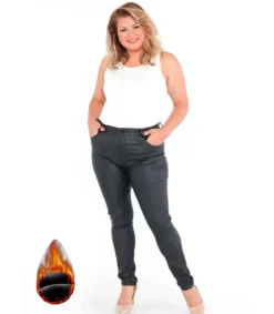 G-smack mustat tekonahkahousut (plus size)