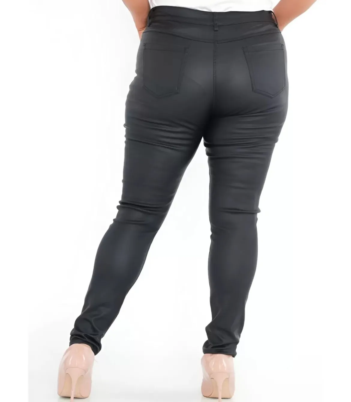 G-smack mustat tekonahkahousut (plus size)