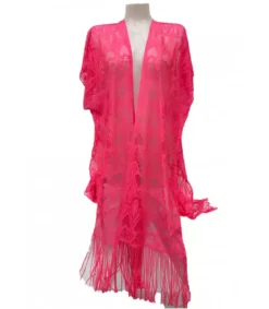 Heart pinkki pitsikimono hapsuilla