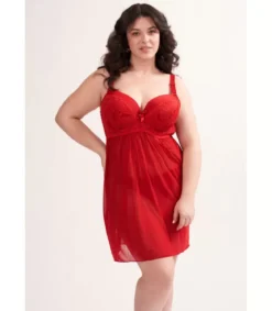 H Nathalie punainen plus size babydoll