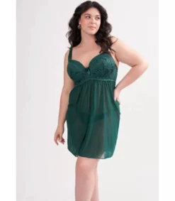 H Nathalie vihreä plus size babydoll