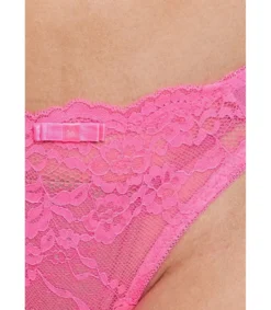 Inoo neonvaaleanpunainen babydoll pitsillä