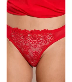Inoo punainen plus size babydoll pitsillä