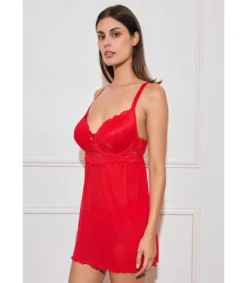 Inoo punainen plus size babydoll pitsillä