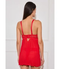 Inoo punainen plus size babydoll pitsillä