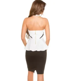 Koucla cream mesh peplum-toppi