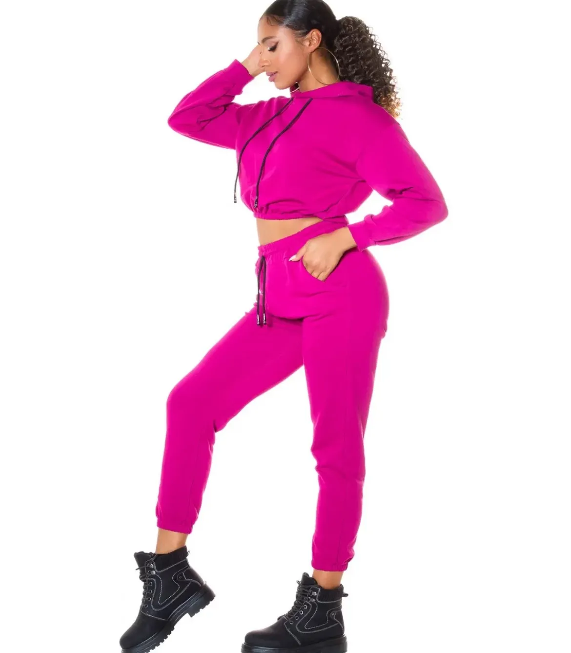 Koucla fuksia lyhyt huppari