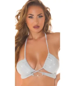 Koucla hopeiset glitterbikinit koristeilla