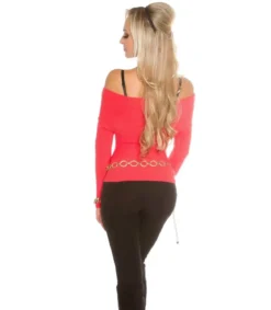 Koucla koralli off-shoulder wrap-neule