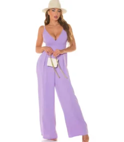 Koucla lila leveälahkeinen v-jumpsuit