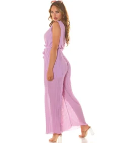 Koucla lila vekkilahkeinen v-jumpsuit vyöllä