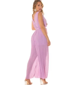 Koucla lila vekkilahkeinen v-jumpsuit vyöllä
