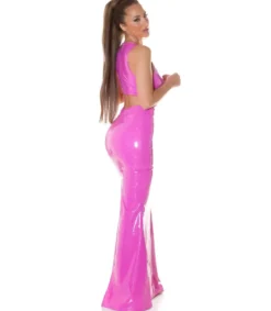 Koucla lyhyt latex look toppi vaaleanpunainen
