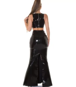 Koucla lyhyt latex look toppi musta
