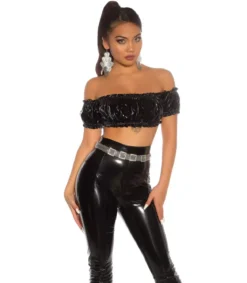 Koucla musta latex look latinapaita