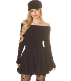 Koucla musta off-shoulder ribbineule