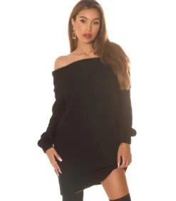 Koucla musta off-shoulder villamekko