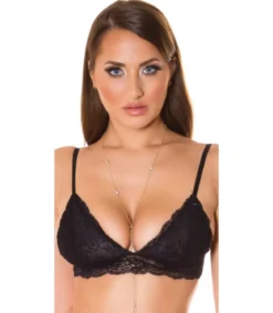 Koucla musta pitsinen bralette
