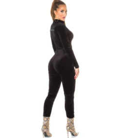 Koucla musta samettijumpsuit