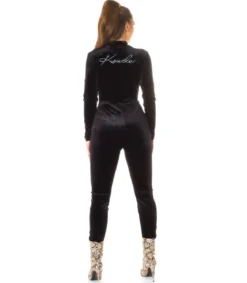 Koucla musta samettijumpsuit