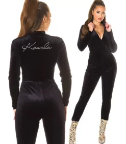 Koucla musta samettijumpsuit
