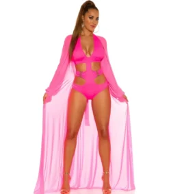 Koucla neonpinkki pitkä rantakimono