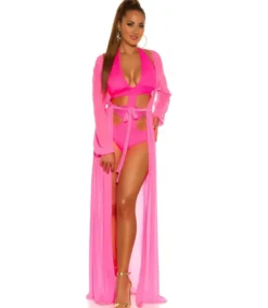 Koucla neonpinkki strassikoristeinen monokini