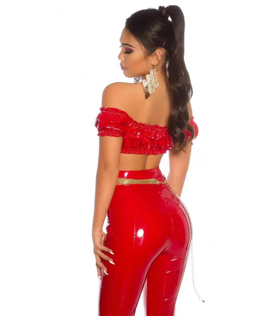 Koucla punainen latex look latinapaita