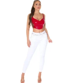 Koucla punainen latex look lyhyt toppi