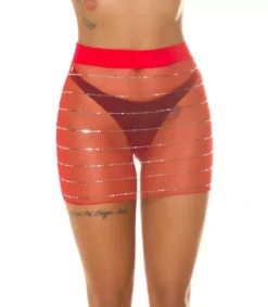 Koucla punainen mesh minihame glitterillä