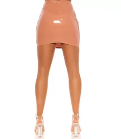 Koucla roosa minihame latex look