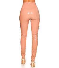 Koucla vaaleanpunaiset latex look peppuhousut